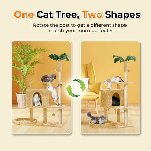 Cat Tree with Scratching Posts Plush Perch Stand