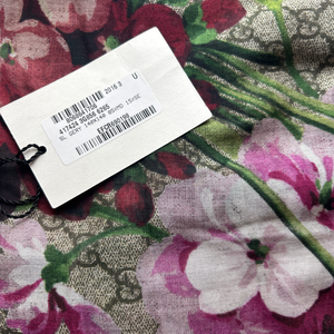 GG Blooms Pink Vintage Silk Scarf Coffee Run Keychain Bag