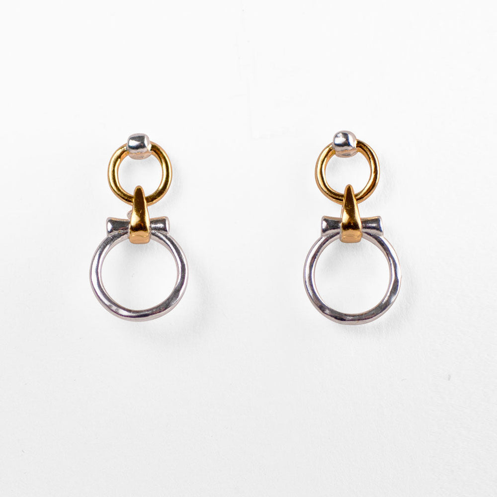 Aikon - Horse Bit Equestrian Earring Two Tone