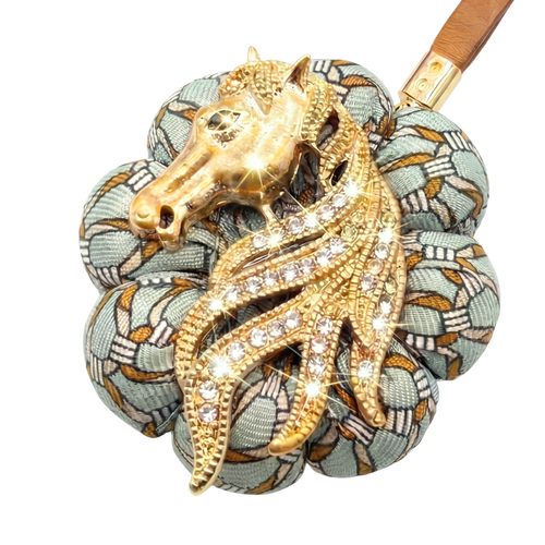 Stallion Link Vintage Silk Necktie Bag Charm