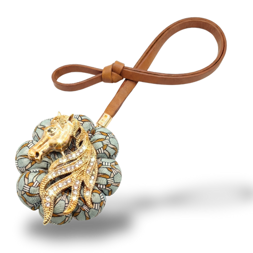 Stallion Link Vintage Silk Necktie Bag Charm
