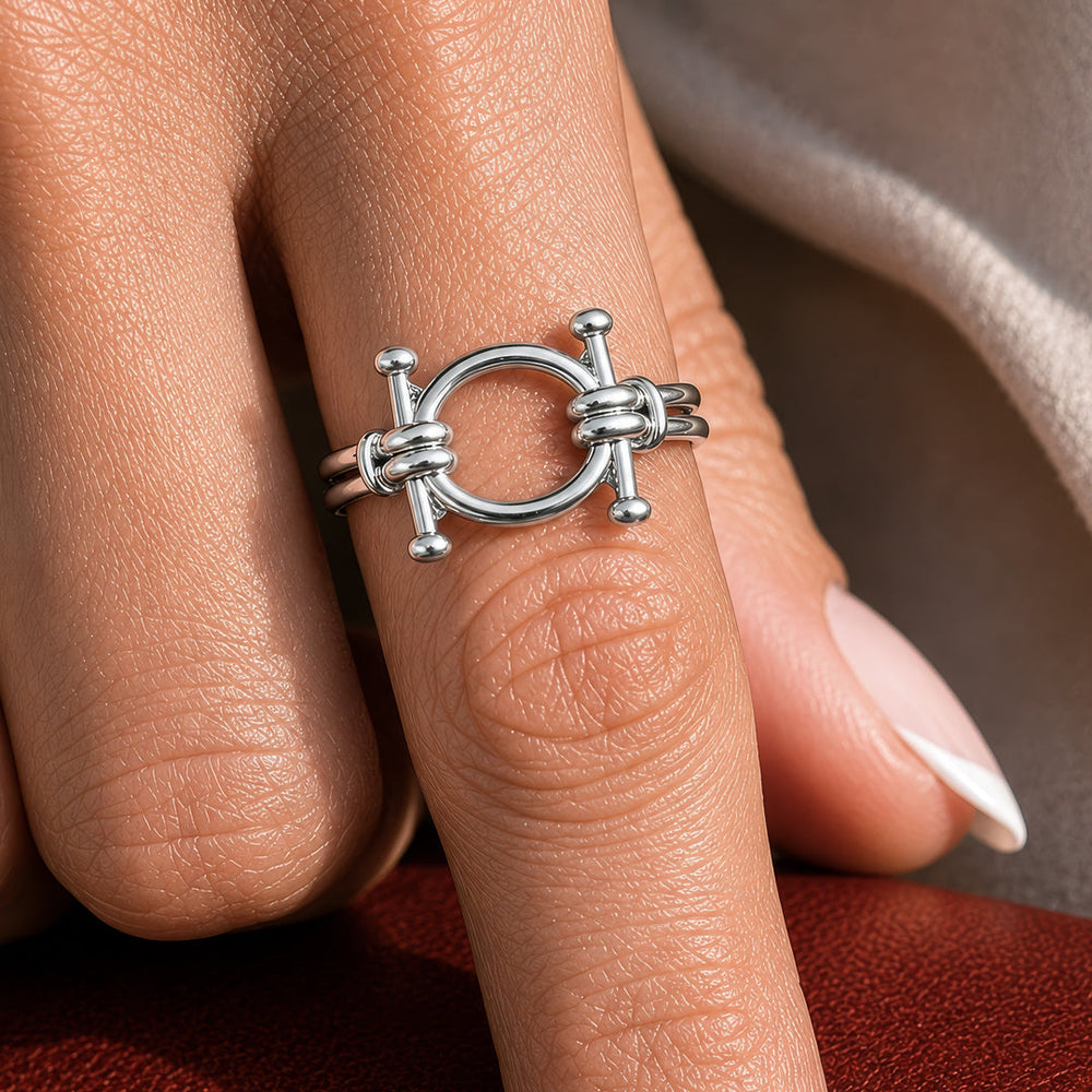 Bocara - Horse Bit Equestrian Ring in Silver