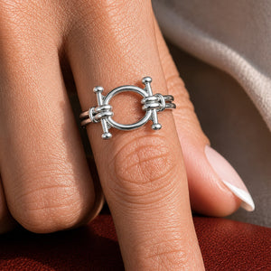 Bocara - Horse Bit Equestrian Ring in Silver