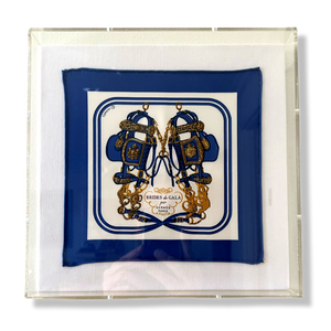Brides de Gala Acrylic Shadow Box Framed Vintage Silk Scarf 10"