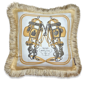 Brides de Gala Ivory Vintage Silk Scarf Pillow 19"