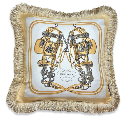 Brides de Gala Ivory Vintage Silk Scarf Pillow 19"