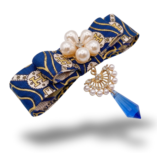 Equestrian Vintage Silk Necktie Bar Brooch