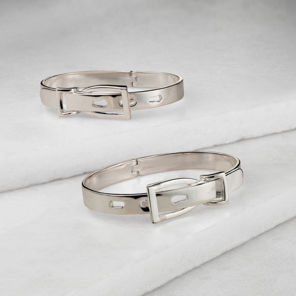 Ashton - Riding Stirrup Buckle Bracelet Silver