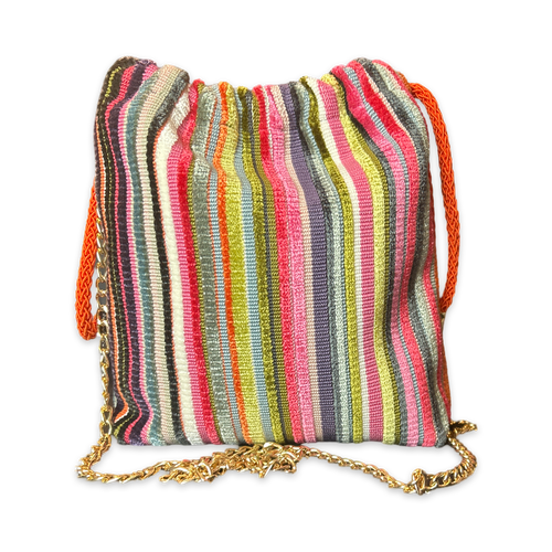 Rubans du Cheval Noir Vintage Scarf Drawstring Crossbody Bag