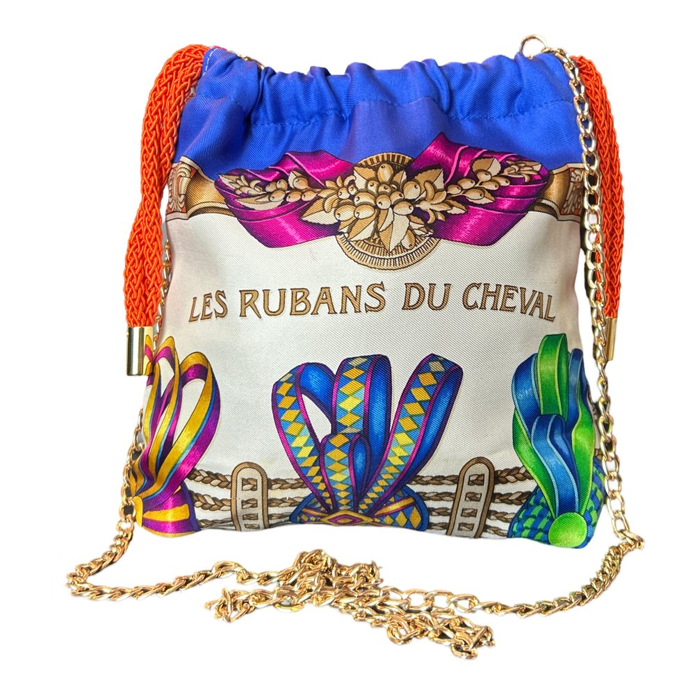Rubans du Cheval Blanc Vintage Scarf Drawstring Crossbody Bag