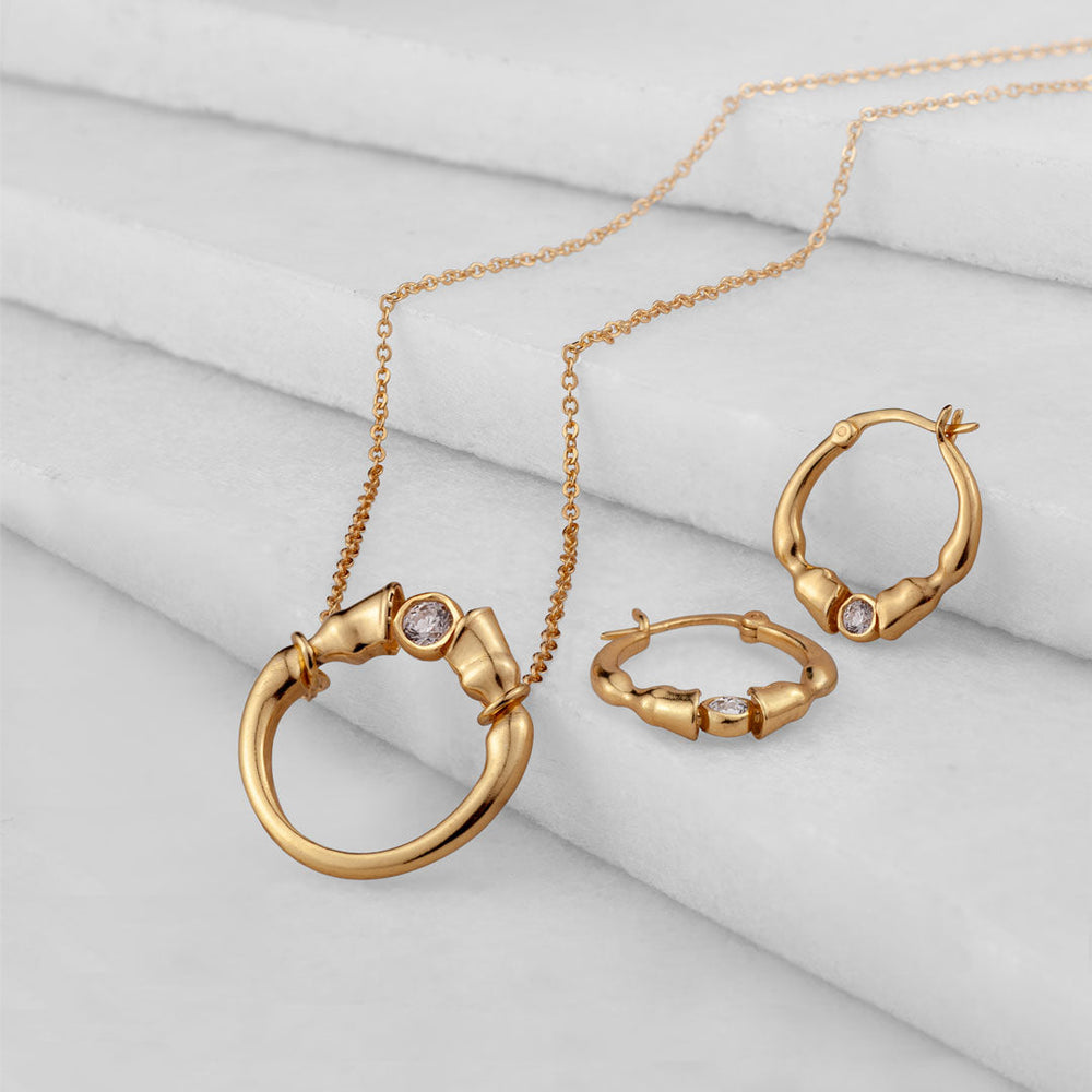Cavallo - Moissanite Horseshoe Earring in Gold