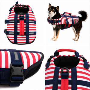 Dog Life Jacket – Striped Design with Safety Handle