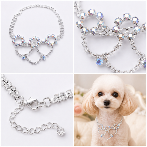 Crystal Rhinestone Pet Necklace Dog Accessories