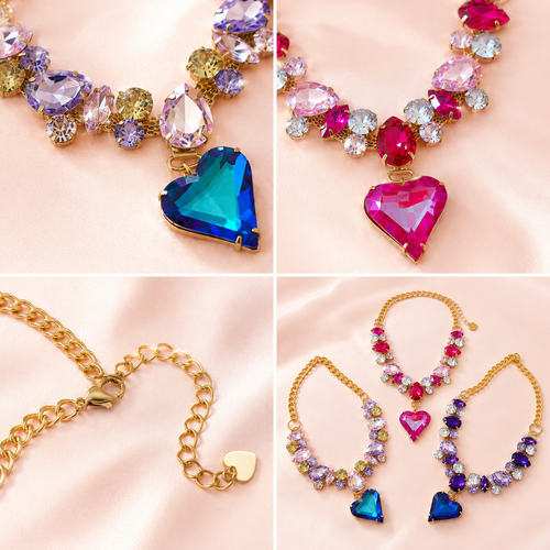 Crystal Heart Pet Necklace Dog accessories