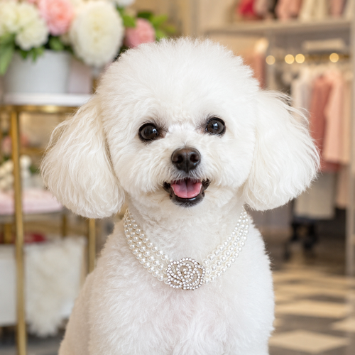 Pearl Rose Pet Necklace Luxury Dog Jewelry Accessories