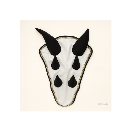 Sparkling White Dragon Saddle Pad, Ear Bonnet & Horse Boot Set