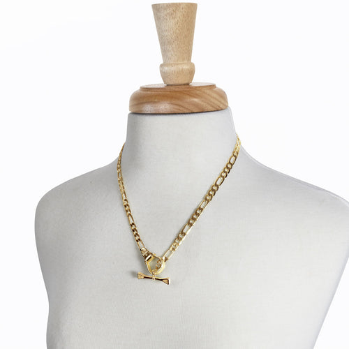 Cortina - Cuban Chain Western Stirrup Bracelet in Gold