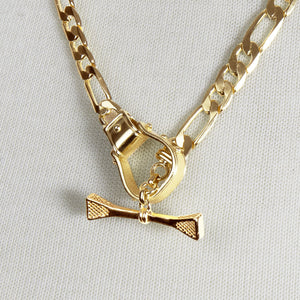 Cortina - Cuban Chain Western Stirrup Bracelet in Gold