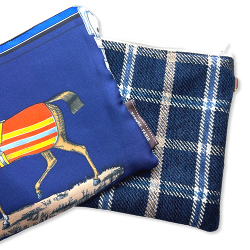 Couvertures et Tenues du Jour Blue Vintage Scarf Crossbody Bag