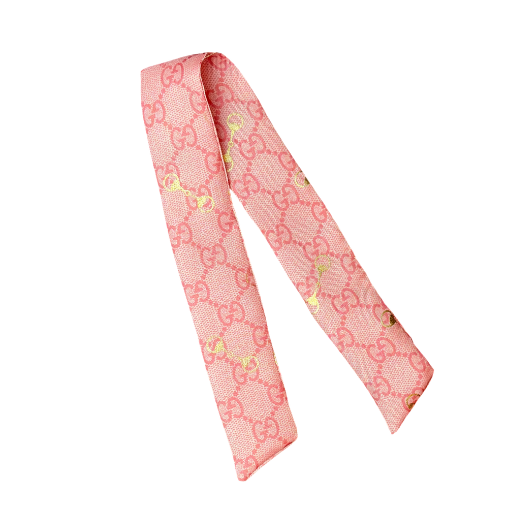 GG Horsebit Pink Vintage Scarf Cuff Bracelet