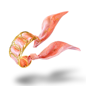 GG Horsebit Pink Vintage Scarf Cuff Bracelet