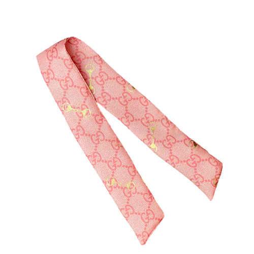 GG Horsebit Pink Vintage Scarf Link Bracelet