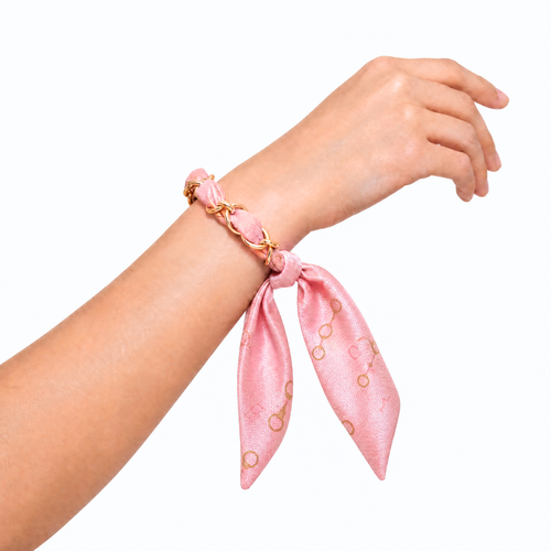 GG Horsebit Pink Vintage Scarf Link Bracelet