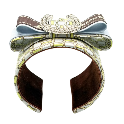 Stirrup Vintage Silk Necktie Cuff Bracelet