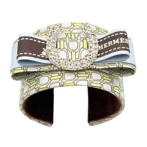 Stirrup Vintage Silk Necktie Cuff Bracelet
