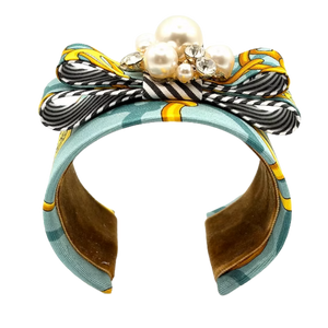 Equestrian Silk Necktie Cuff Bracelet
