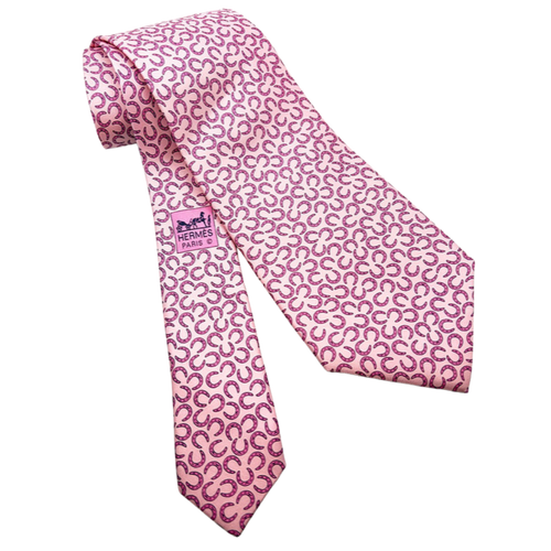 Horseshoe Vintage Silk Necktie Drop Earrings