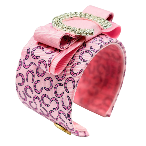 Horseshoe Vintage Silk Necktie Cuff Bracelet