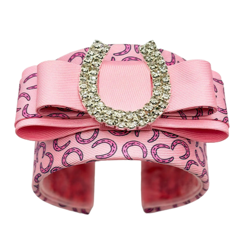 Horseshoe Vintage Silk Necktie Cuff Bracelet