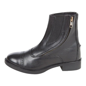 Daisy Clipper Children's Side Zipper Premium Leather Paddock Boots Horse Riding Boots, Black