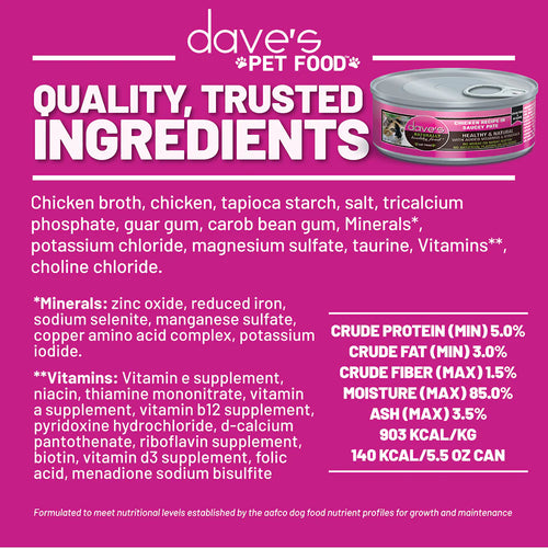 Dave's Chicken Recipe in Saucey Paté Wet Cat Food (5.5oz)