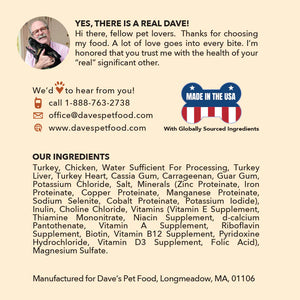 Dave's 95% Premium Meats™ Turkey & Chicken For Dogs (12.5oz)