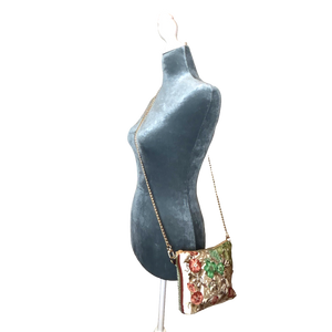 Garden Trellis Vintage Silk Scarf Crossbody Bag