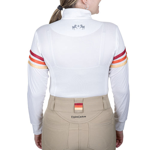 Equine Couture Gradient Long Sleeve Show Shirt w/ Arm Stripes