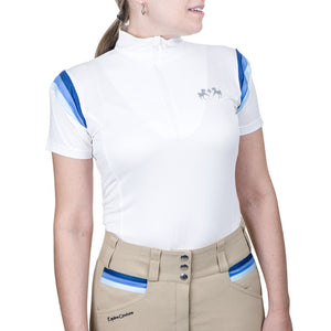 Equine Couture Gradient Short Sleeve Show Shirt w/ Arm Stripes