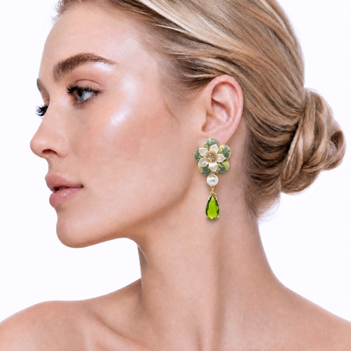 Equestrian Vintage Silk Necktie Drop Earrings