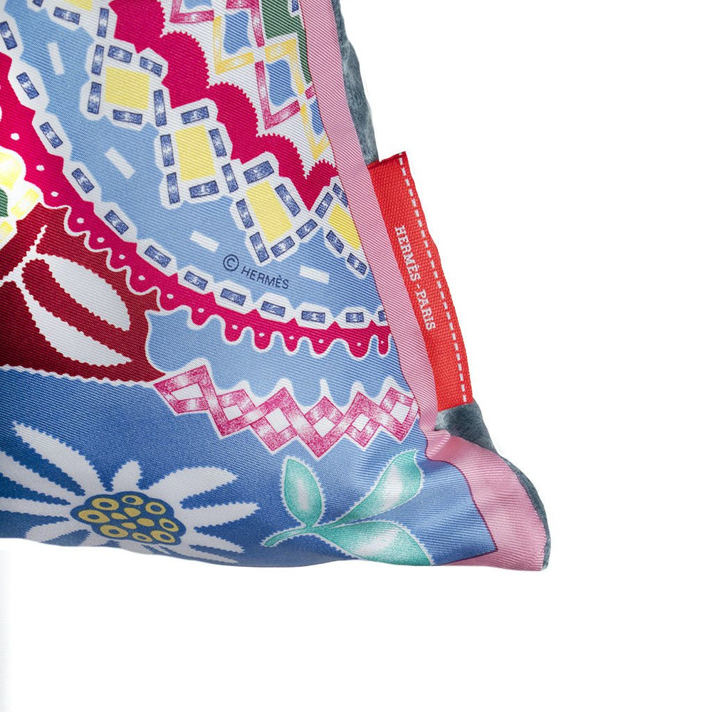 En Attendant Ulysse Vintage Silk Scarf Pillow 17"