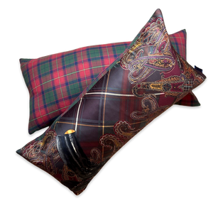 Equestrian Paisley & Tartan Vintage Silk Scarf Pillows