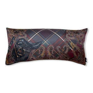 Equestrian Paisley & Tartan Vintage Silk Scarf Pillows