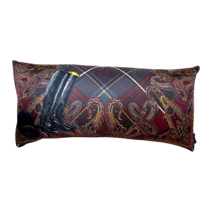 Equestrian Paisley & Tartan Vintage Silk Scarf Pillows