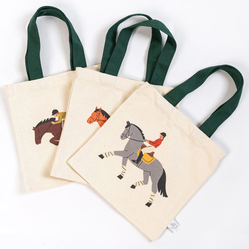 Horse Mini Tote Bag Set – 3-Pack Equestrian Kids Totes | Pony Party Favor Bags | Cute Horse Gifts for Girls