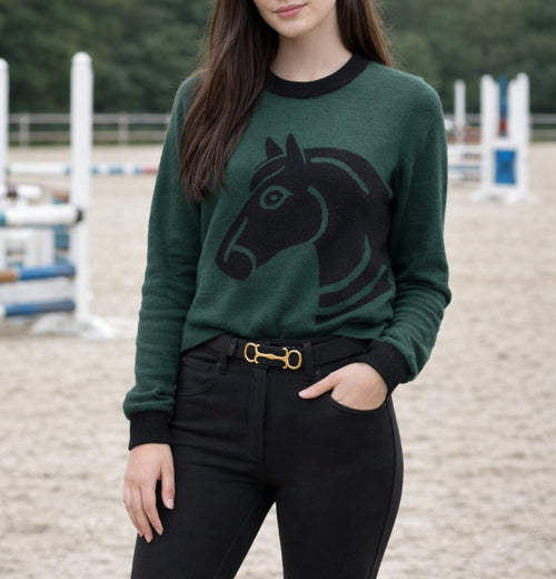Neon Spur Heritage Horse Crew-Neck Sweater