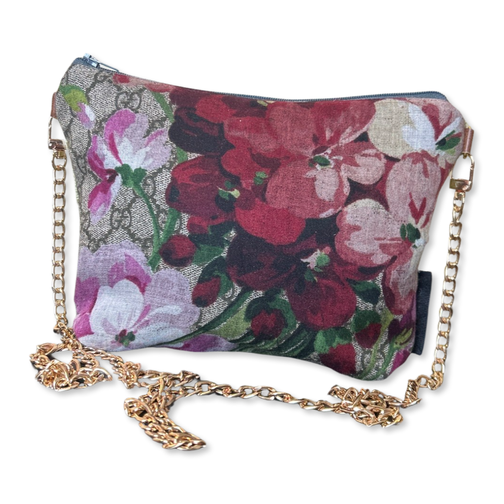GG Blooms Pink Vintage Scarf Crossbody Bag