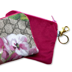 GG Blooms Pink Vintage Silk Scarf Coffee Run Keychain Bag
