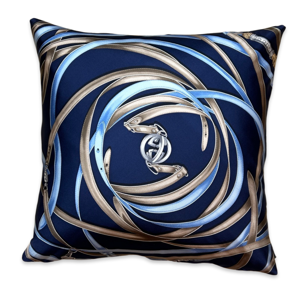 GG Tassel Harness Vintage Silk Scarf Pillows