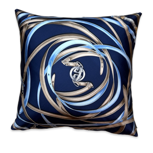 GG Tassel Harness Vintage Silk Scarf Pillows